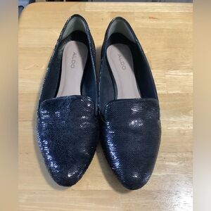 Aldo black sequin flats